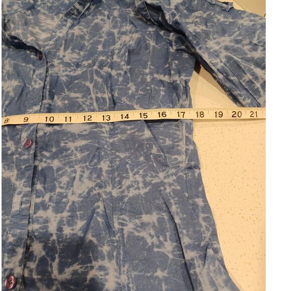 Beautiful MICHAEL KORS Women's button up long sleeve Blue Size 12 - Picture 4 of 5